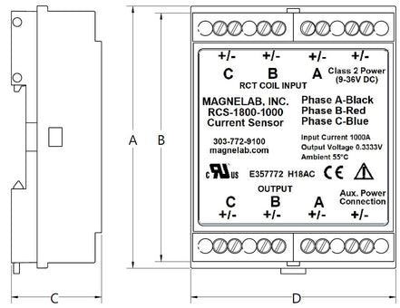 RCS-1800 Three-Phase AC Current Sensor Rogowski Coil